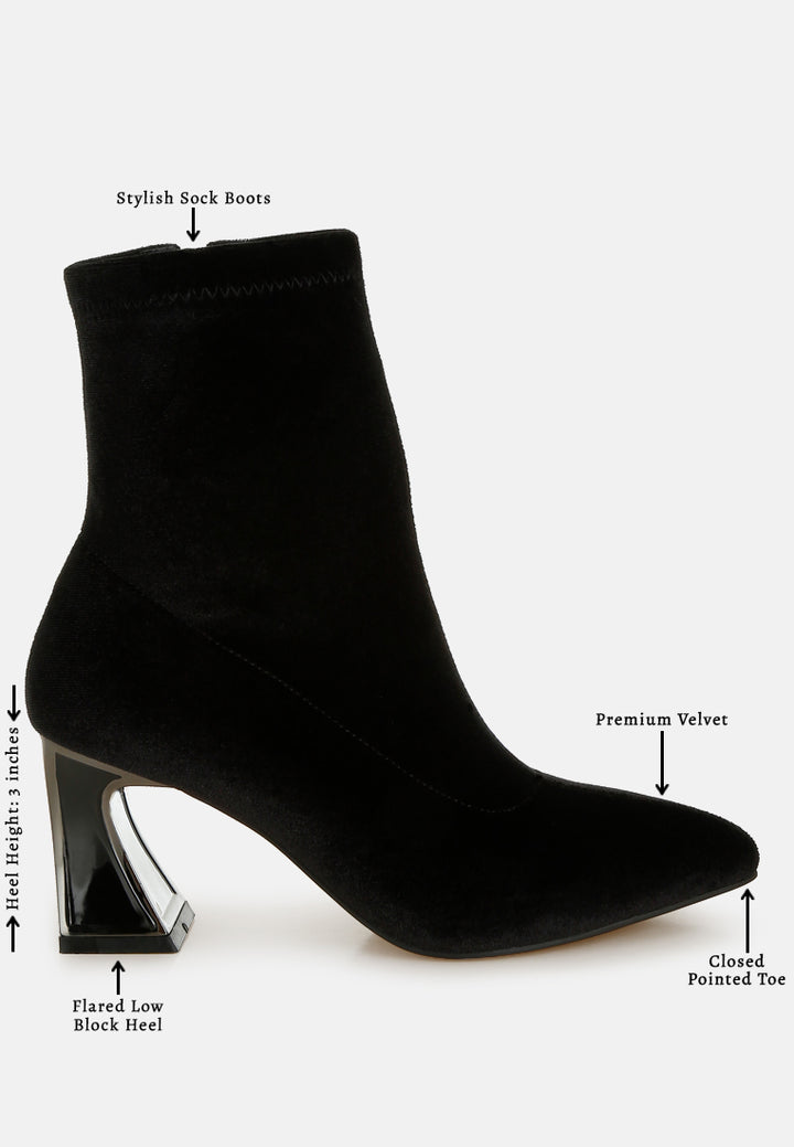 flared block heel velvet boots#colour_black