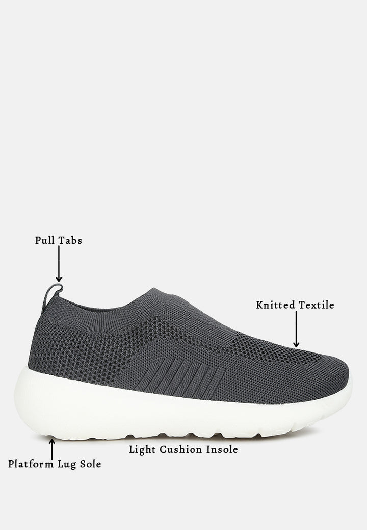 men knitted slip on sneakers#color_grey