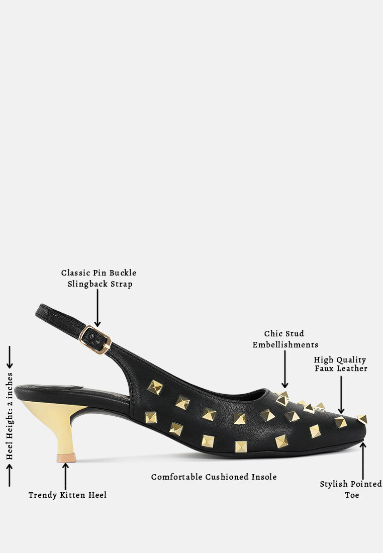 women gold accent studded sandals#color_black