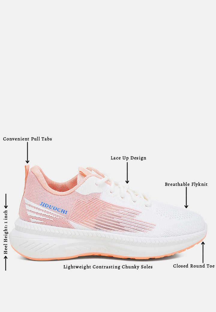 women lace-up chunky sneakers#color_pink