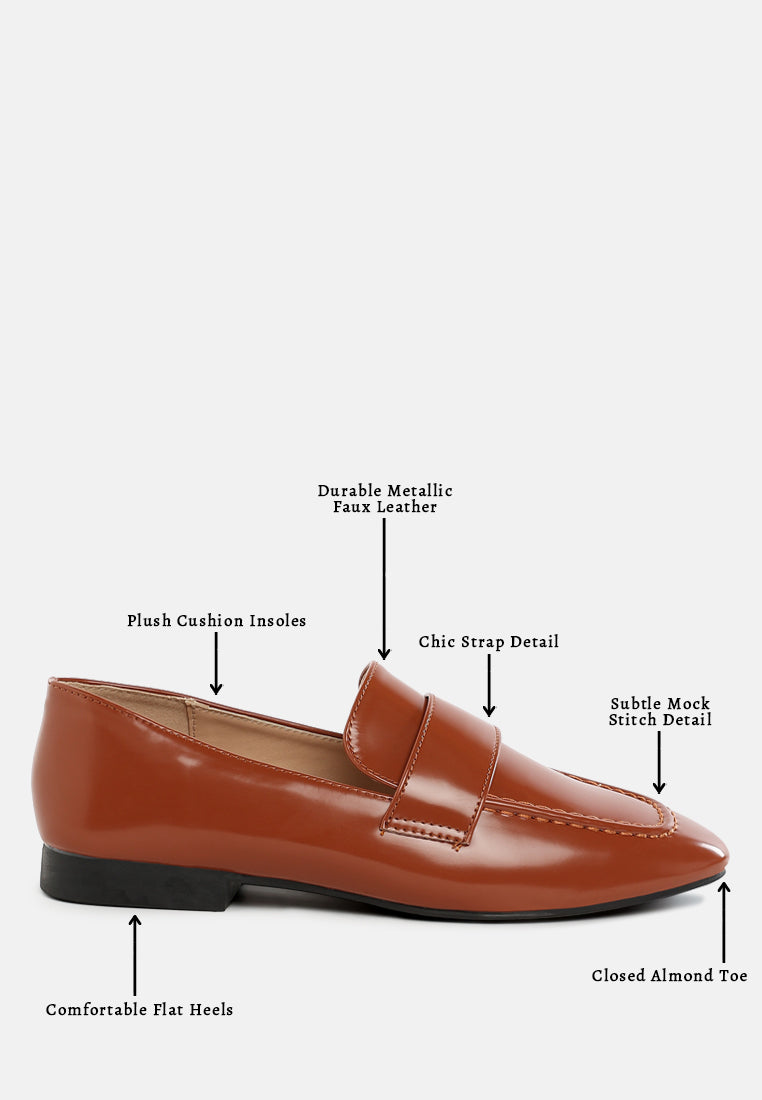 women flat heel loafers#color_brown