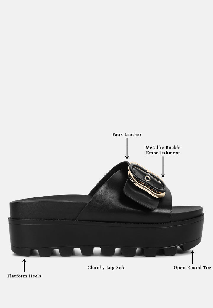 women lug sole flatform sliders#color_black