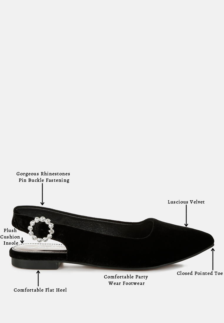 women velvet slingback flat sandals#color_black