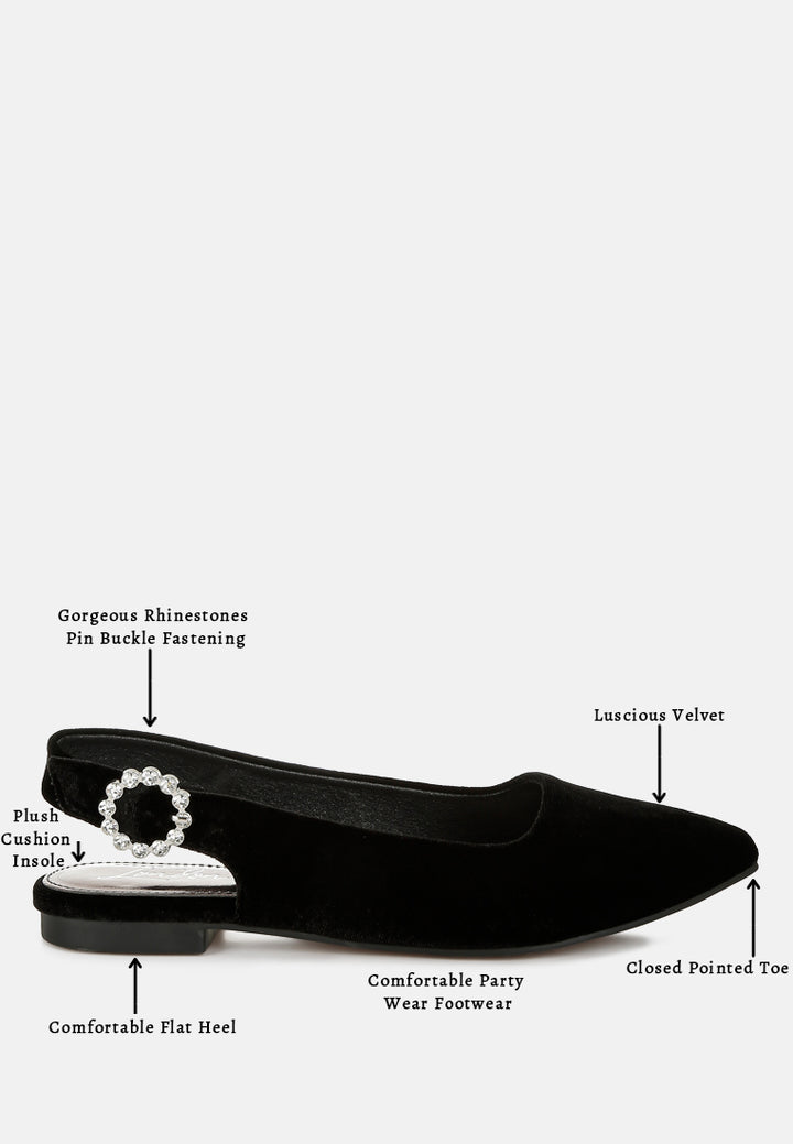 women velvet slingback flat sandals#color_black