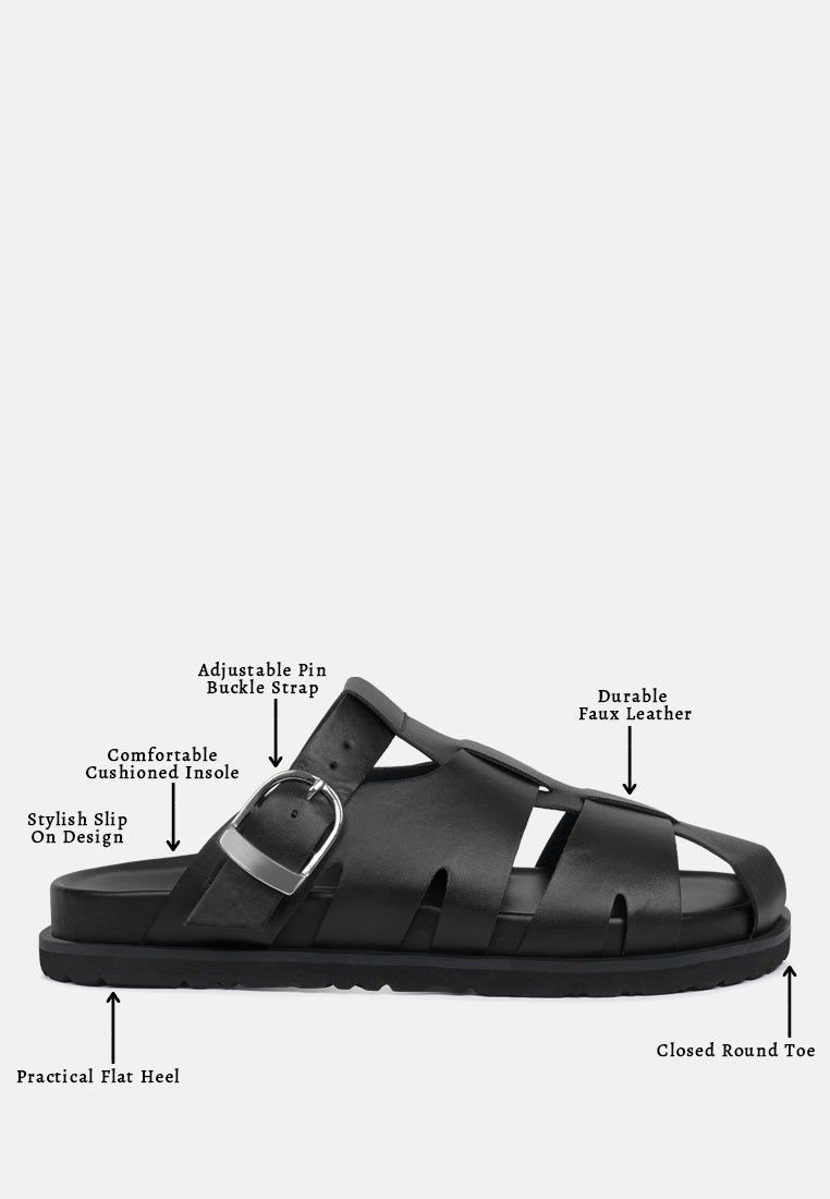 women faux leather slip on flats#color_black