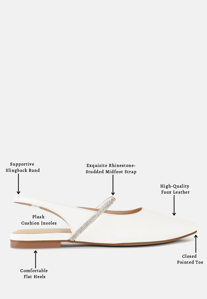 women pointed toe slingback sandals#color_white