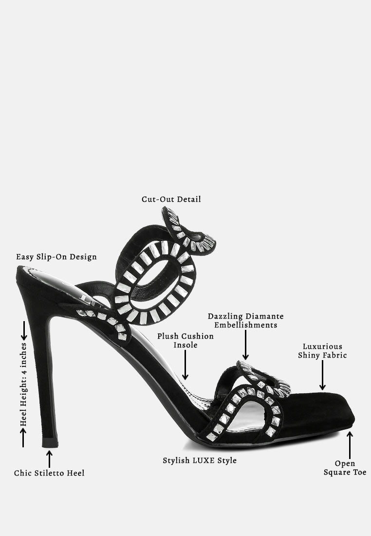 women cut out detail stiletto heel sandals#color_black