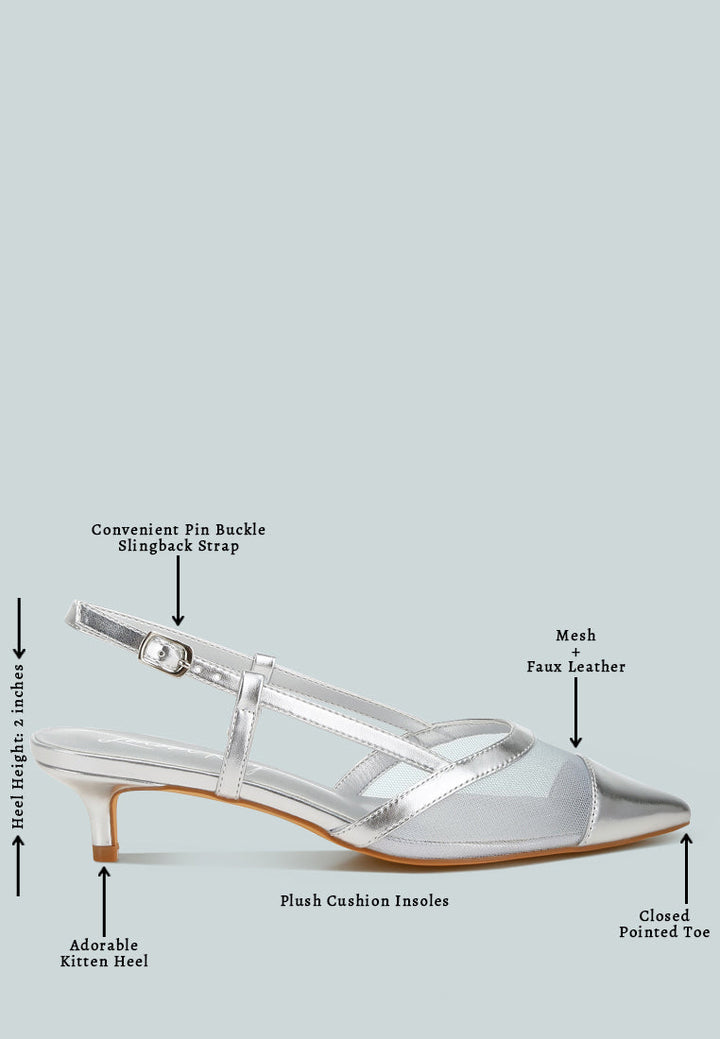 women mesh slingback sandals#color_silver