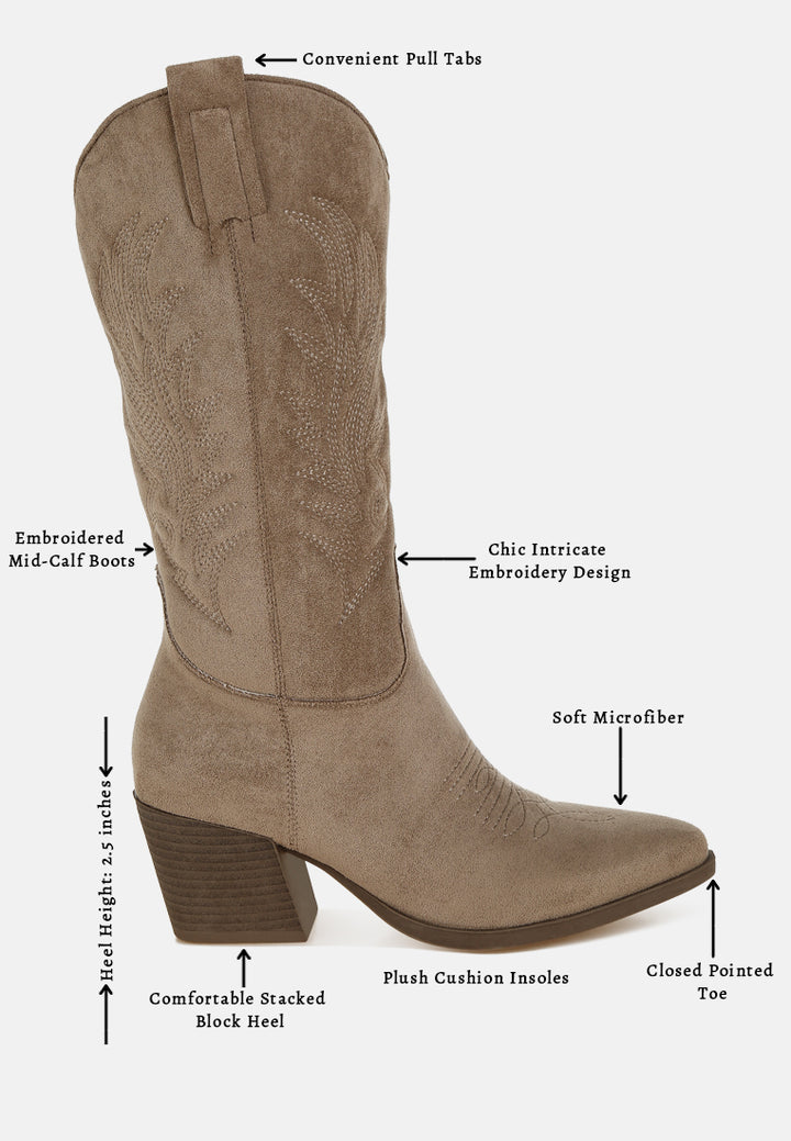 Microfiber Long Cowboy Boots