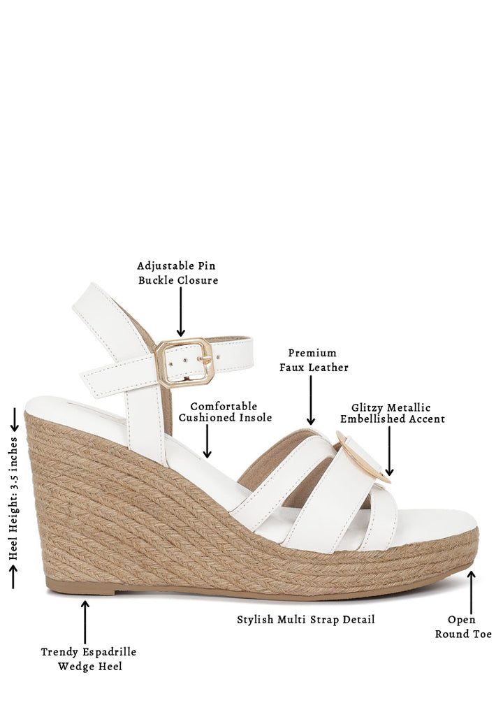 Women Comfortable Pin Buckle Espadrille Wedges