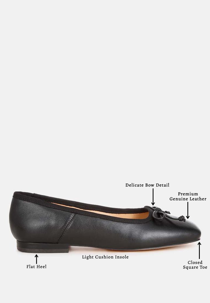 women square-toe bow ballerinas#color_black