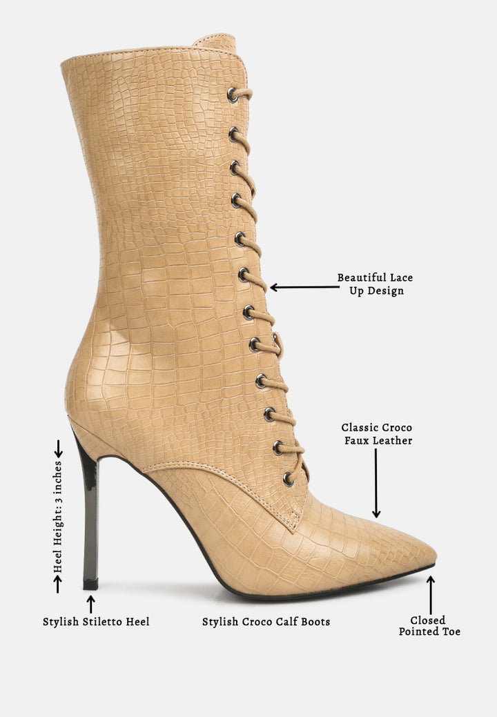 women croc textured over the ankle boots#color_beige