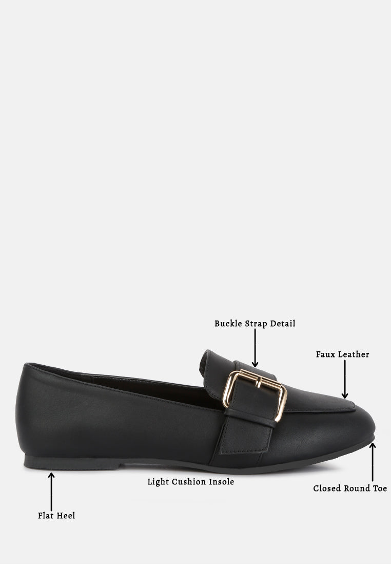 Women Pin Buckle Detail Loafers