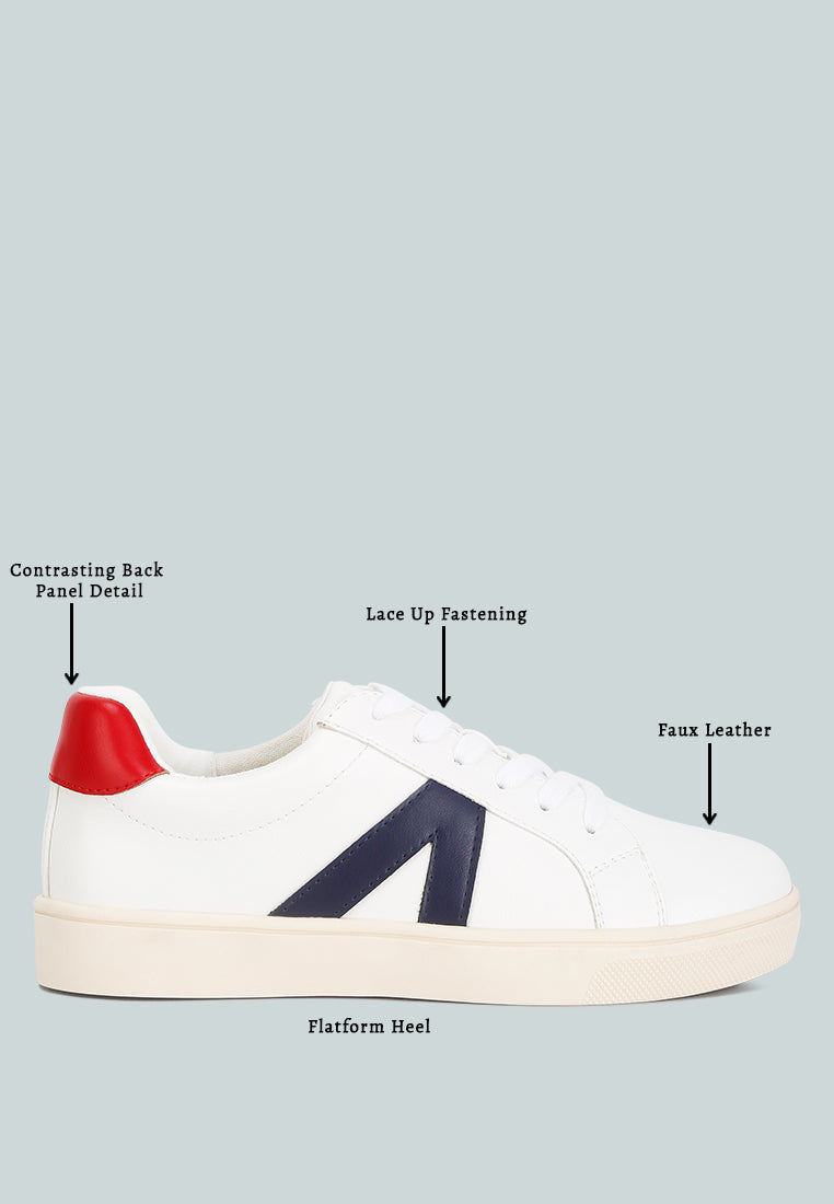 women panelling detail casual sneakers#color_blue