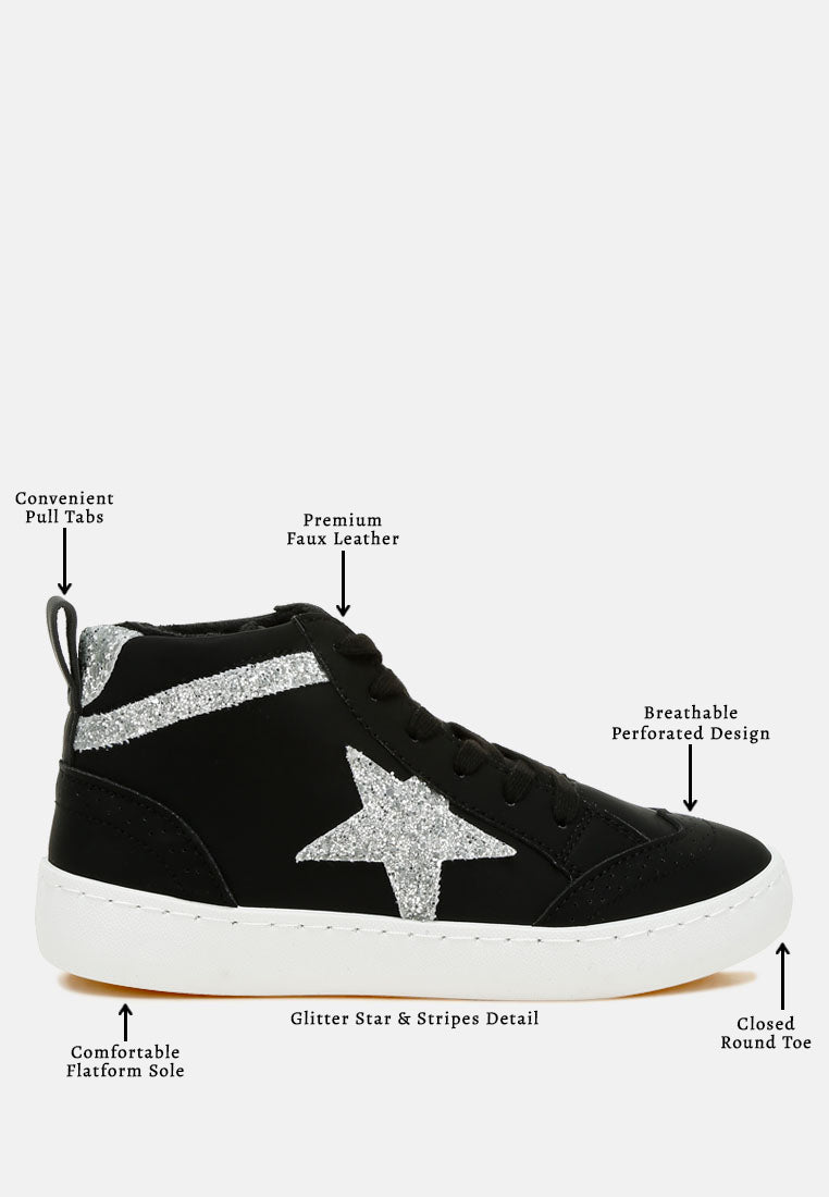 women star high ankle sneakers#color_black