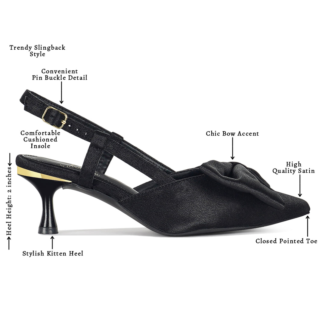 london rag women bow detail slingback sandals#color_black