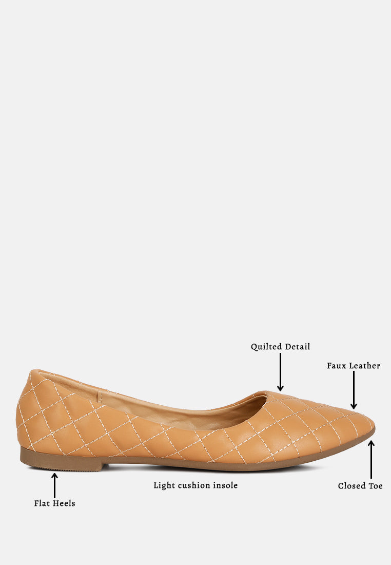 women quilted detail ballet flats#color_beige