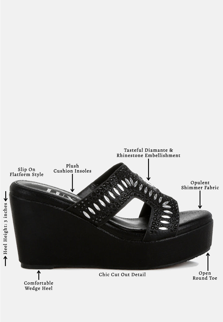 diamante & rhinestone detail cut-out sandals#color_black