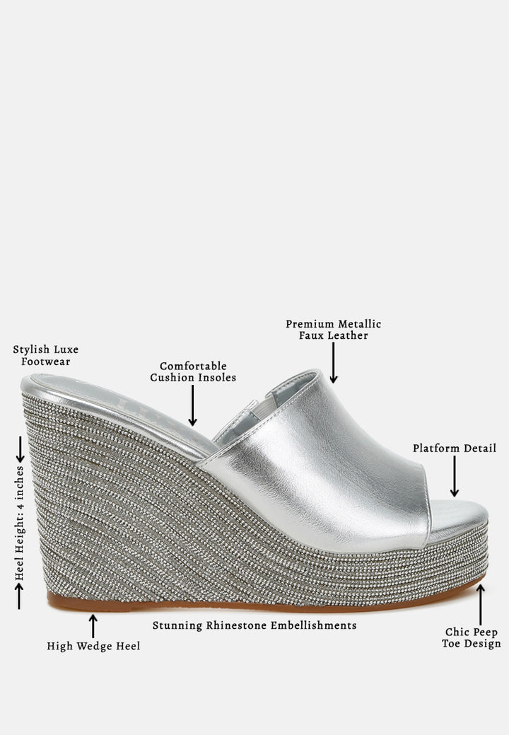 Wedge Heel Peep Toe Sandals#colour_silver