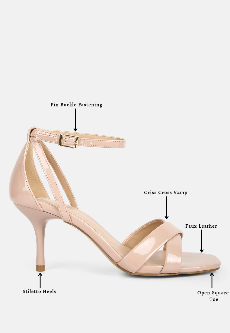 women ankle strap stiletto heel sandals#color_nude