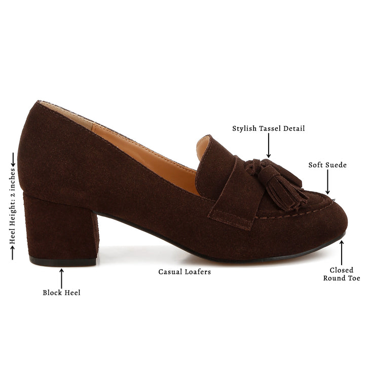 suede tassel loafers#color_brown