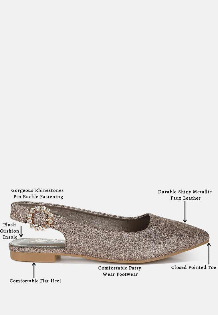 women glitter slingback flat sandals#color_bronze