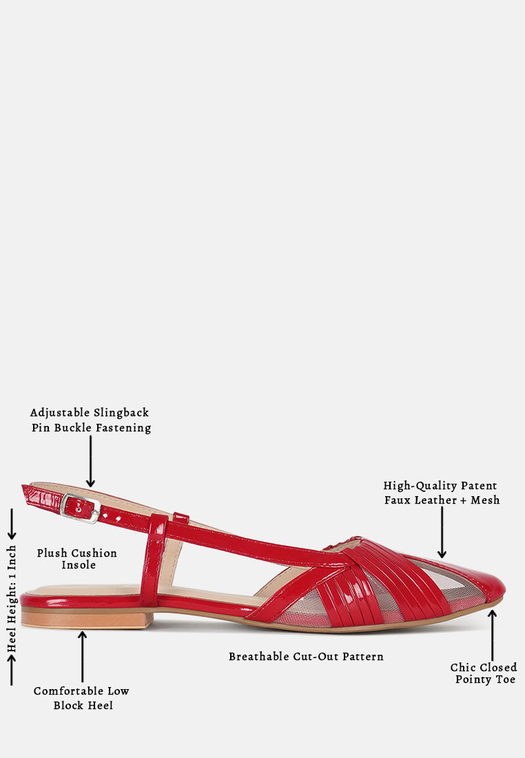 women flat heel slingback sandals#color_red