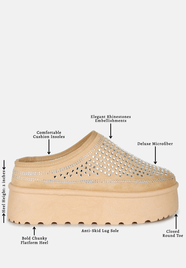 women rhinestones embellished platform classic slip-on#color_beige