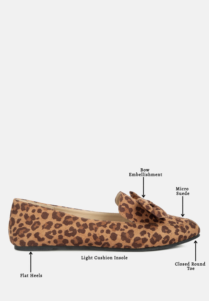 women casual loafer with bow#color_leopard