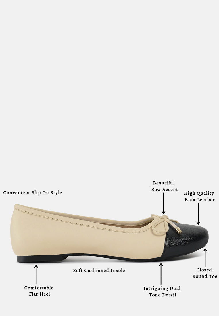 women two tone ballet flats#color_white