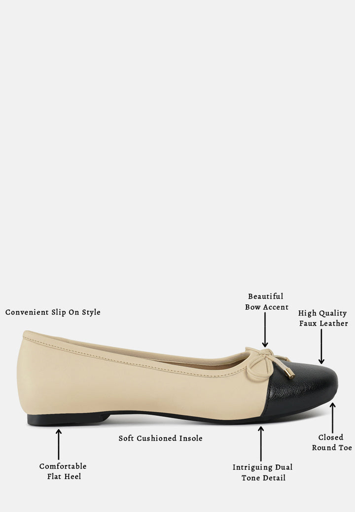 women two tone ballet flats#color_white