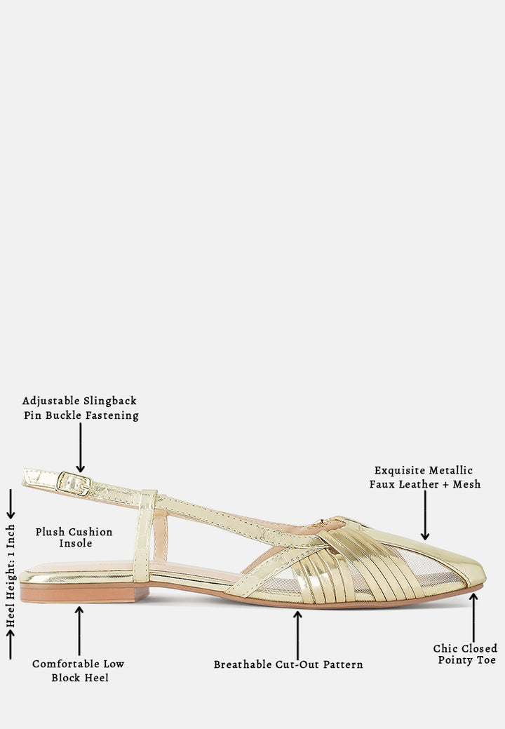 women metallic faux leather slingback sandals#color_light-gold