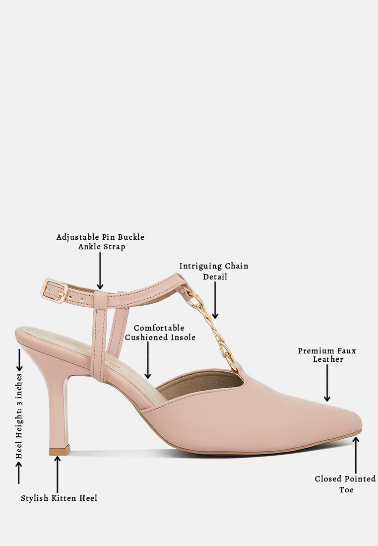 women metallic chain t strap sandals#color_nude