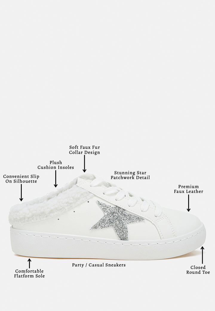 women fur collar slip on sneakers#color_white