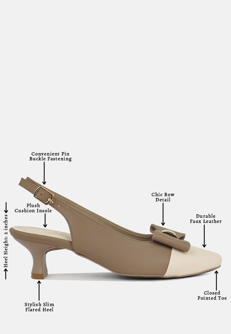 women flared heel bow dress heels#color_taupe