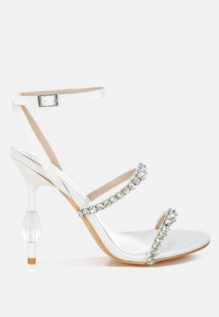 aragon diamante embellished fantasy heel sandals#color_white