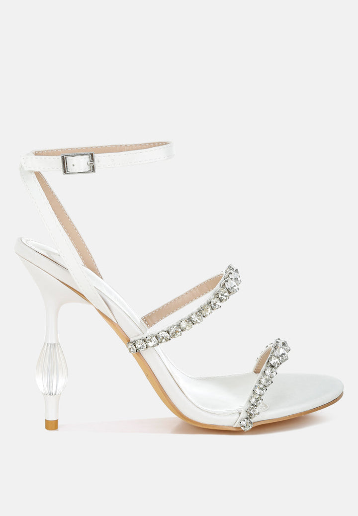 aragon diamante embellished fantasy heel sandals#color_white