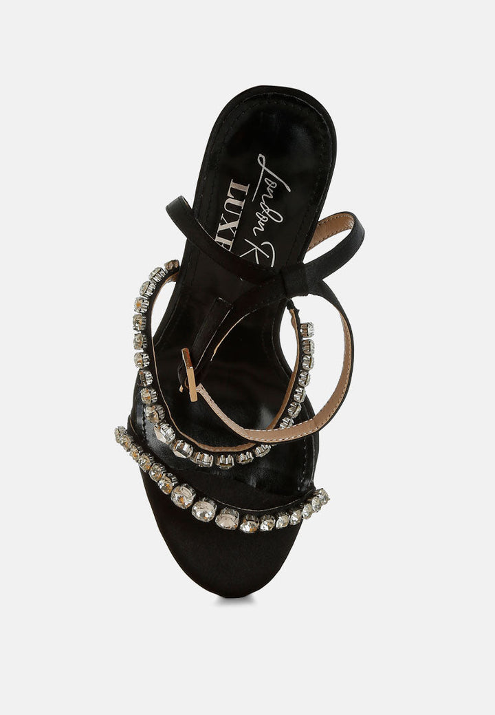 aragon diamante embellished fantasy heel sandals#color_black