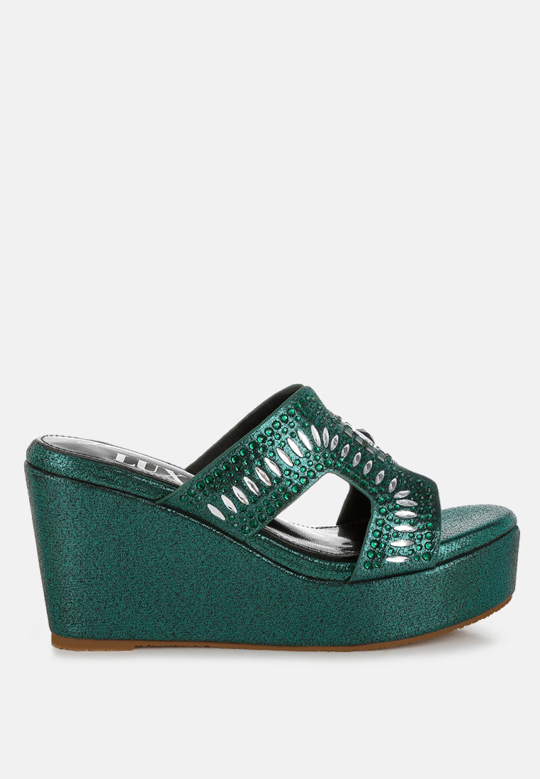 marnier diamante & rhinestone detail cut-out sandals#color_green