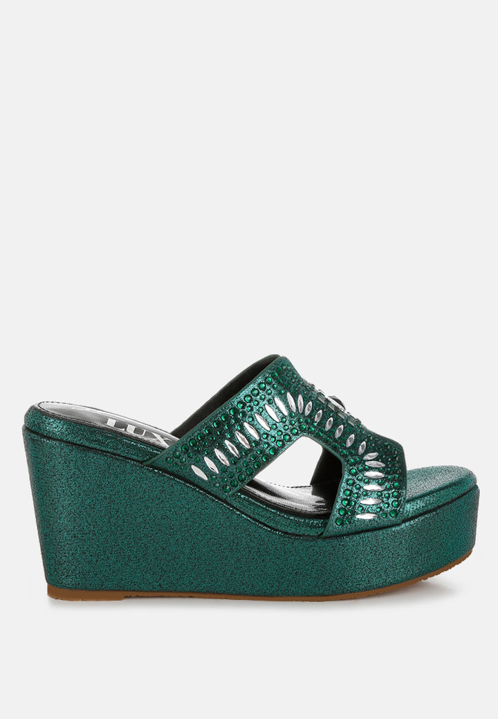 marnier diamante & rhinestone detail cut-out sandals#color_green