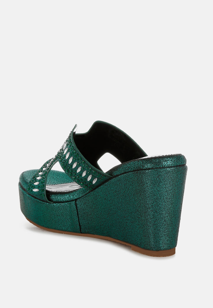 marnier diamante & rhinestone detail cut-out sandals#color_green