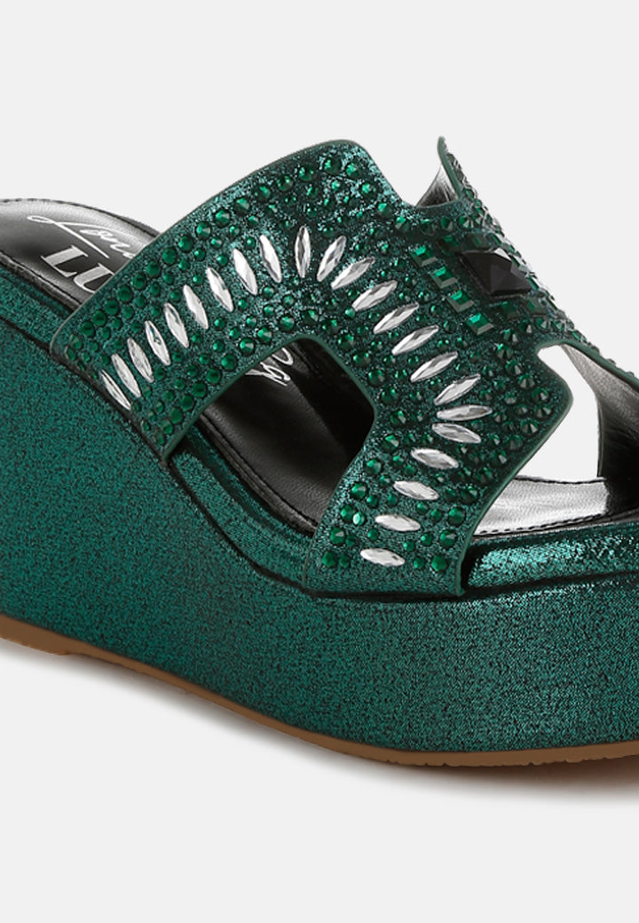 marnier diamante & rhinestone detail cut-out sandals#color_green