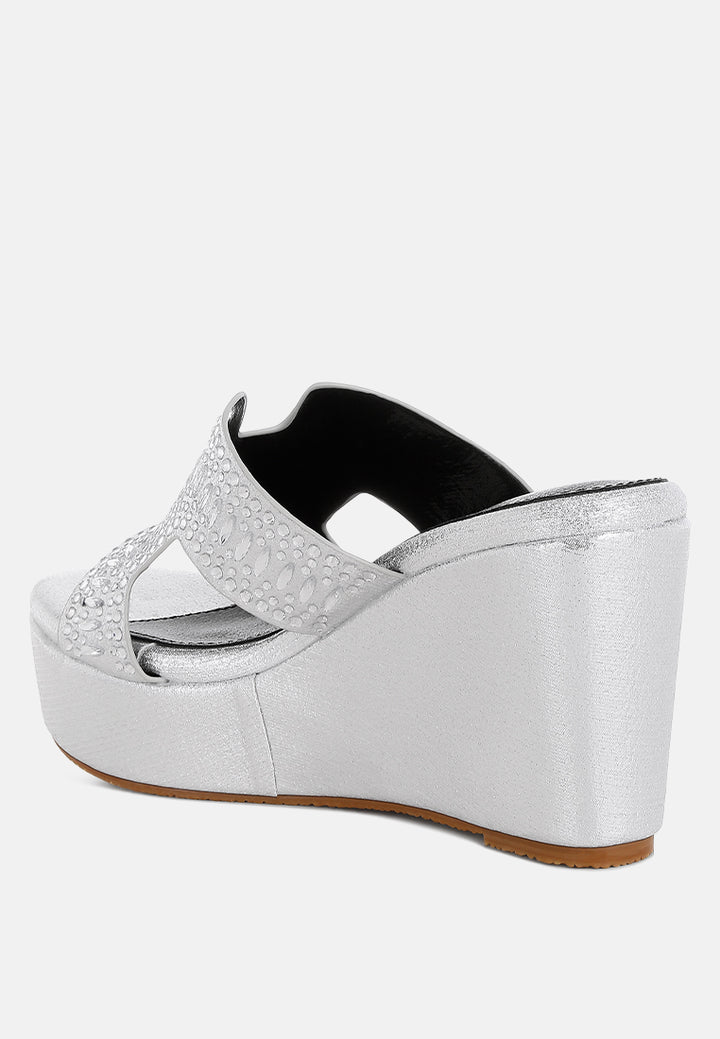 marnier diamante & rhinestone detail cut-out sandals#color_silver