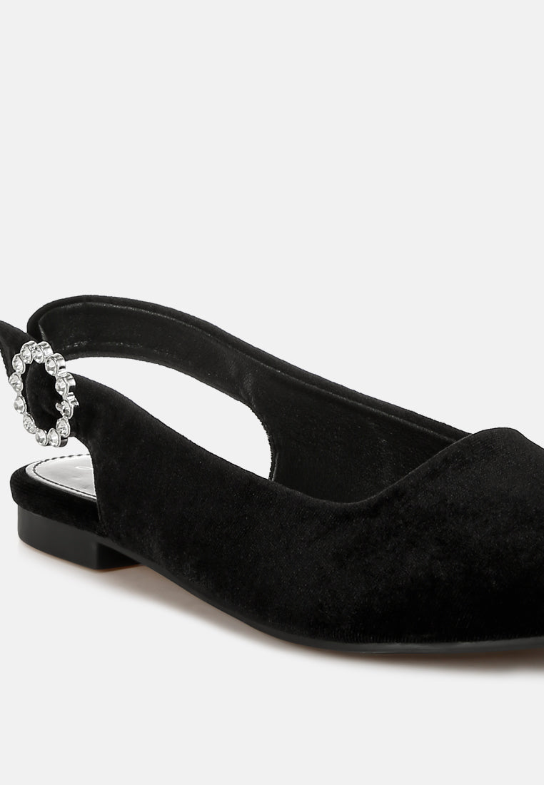 women velvet slingback flat sandals#color_black