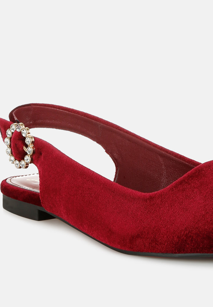 women velvet slingback flat sandals#color_dark-red