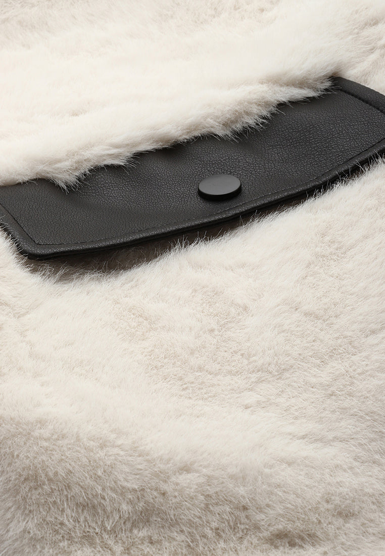 Faux Fur & Faux Leather Coat