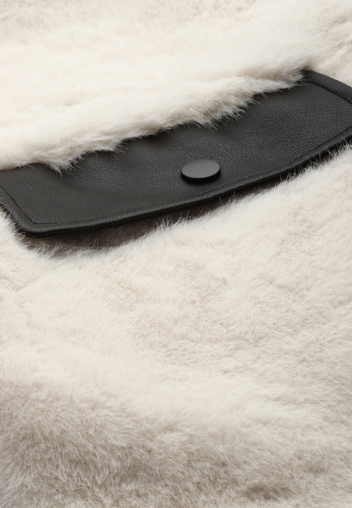 Faux Fur & Faux Leather Coat