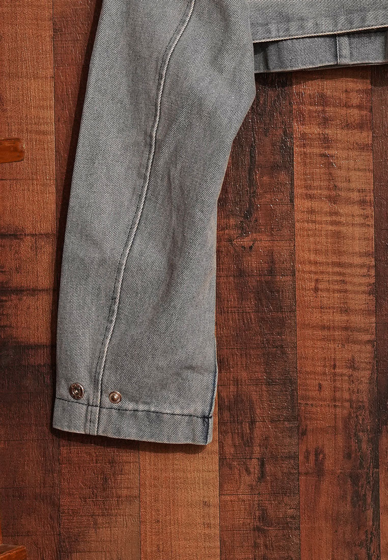 women cropped front zip denim jacket#color_light-blue