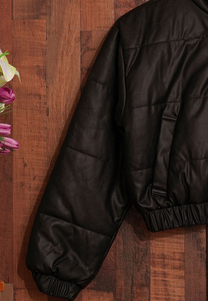 Women Puffy Biker Jacket