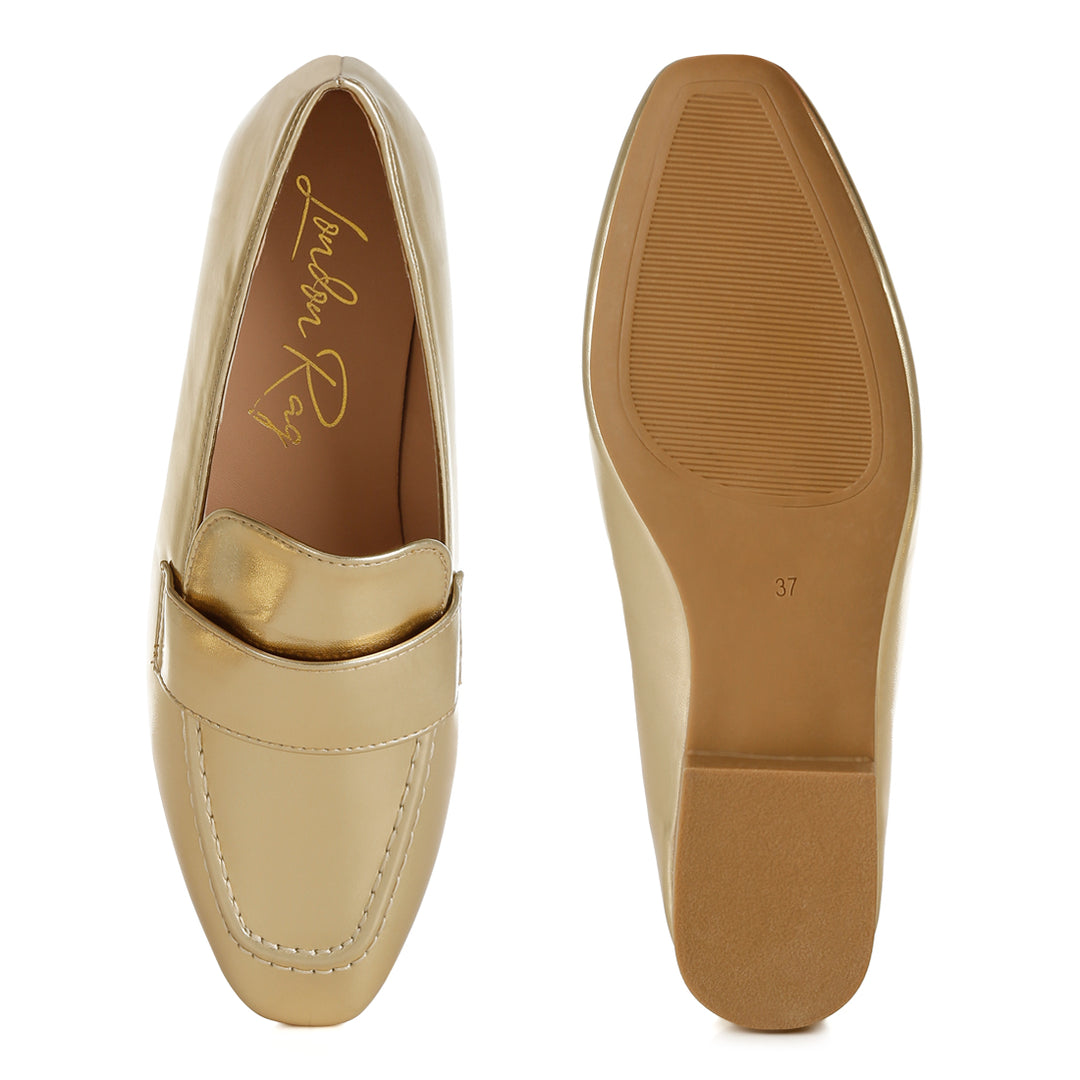 flat heel loafers#color_gold